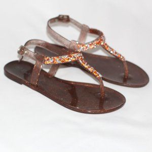 Girls Glittery Plastic Sandals